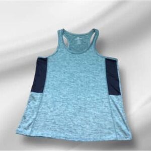 Real Essentials Women's Green Space Dye Racerback Tank Top Activewear S Small